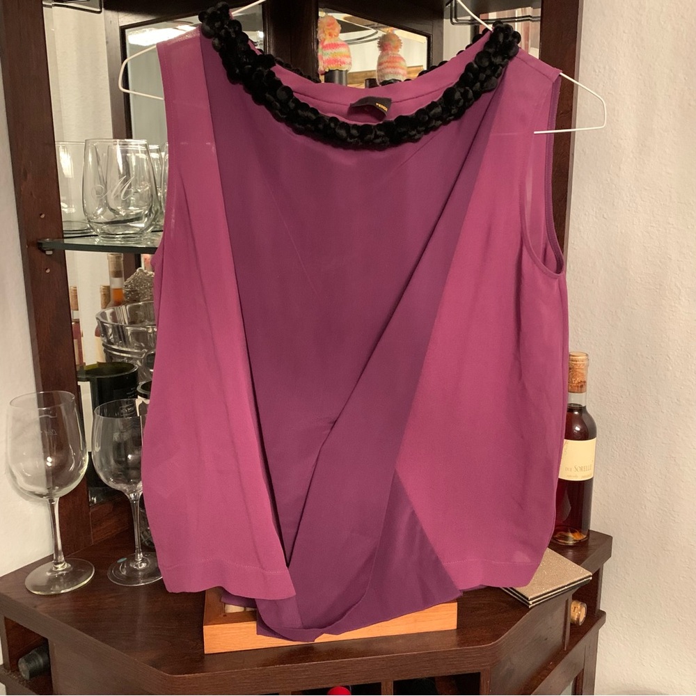 Fendi Silk & Velvet Pom Pom Blouse